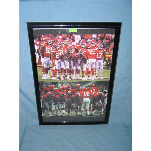 Kansas City Chiefs then and now double photo framed poster
