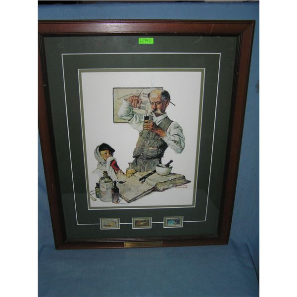 Norman Rockwell the pharmacist framed poster