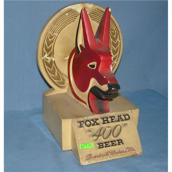 Fox Head 400 beer advertising bar top display piece