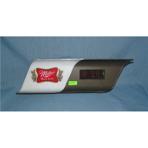 Miller High Life advertising electric illuminated sign and clock