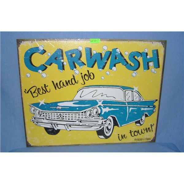 Car wash best hand job in town all metal advertising sign