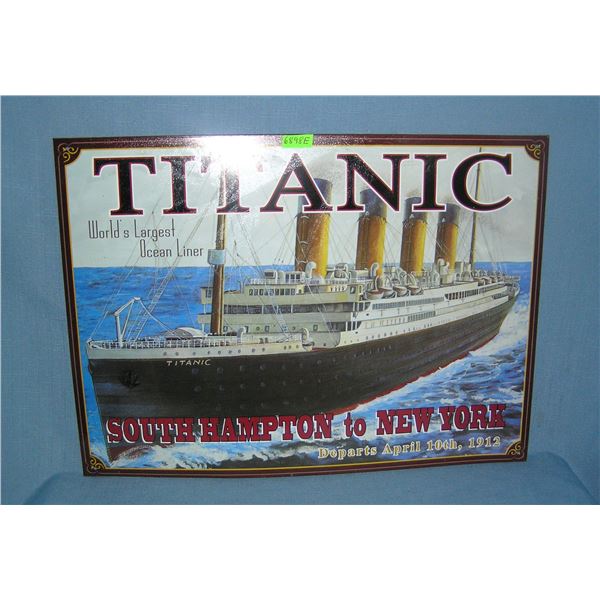 Titanic metal advertising sign
