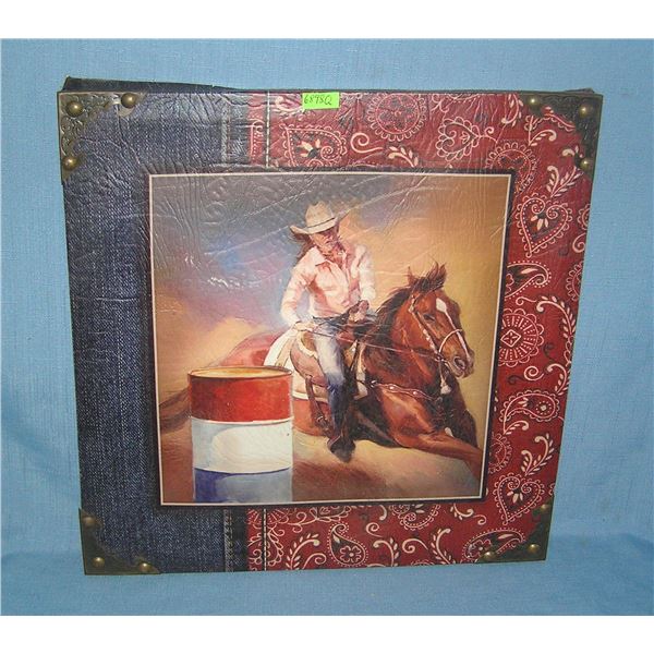 Framed canvas Western cowboy
