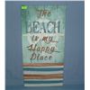 Image 1 : The beach is my happy place framed canvas sign