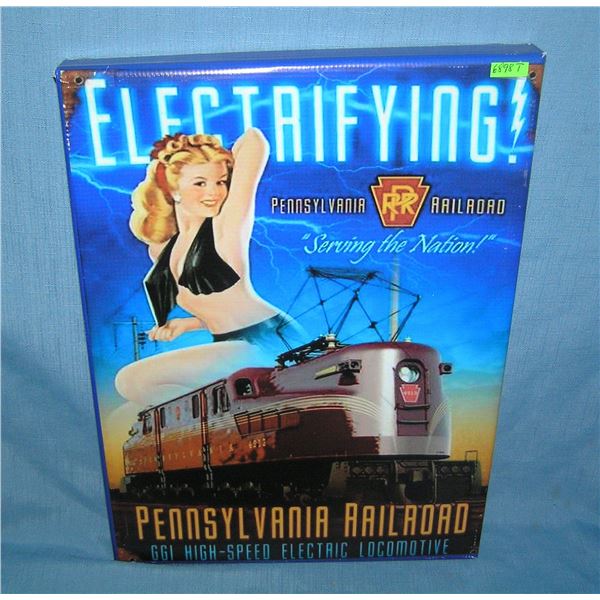 Electrifying Pennsylvania Railroad sexy advertising sign