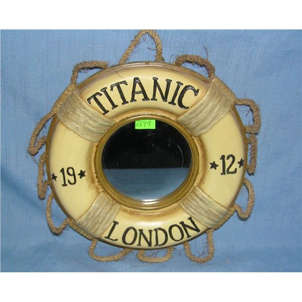 Titanic life preserver style mirror display