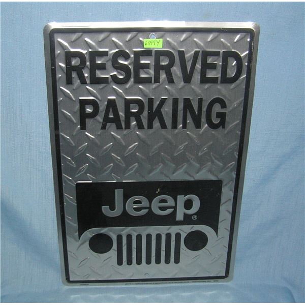 Jeep reserved parking metal sign