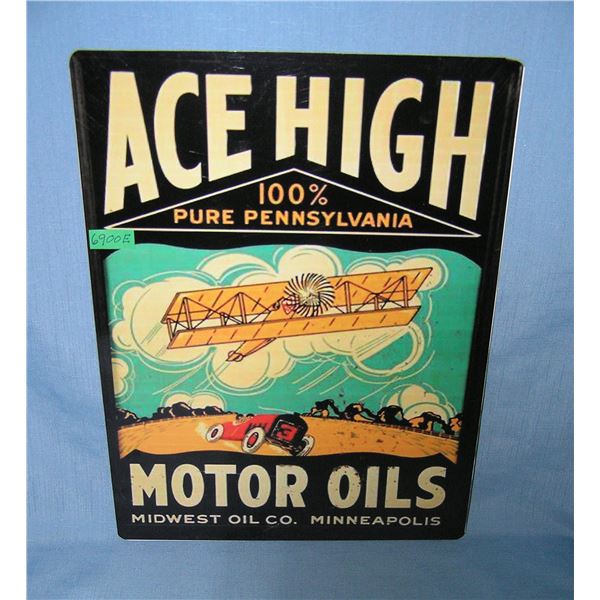 Ace High Motor Oils  retro style advertising sign