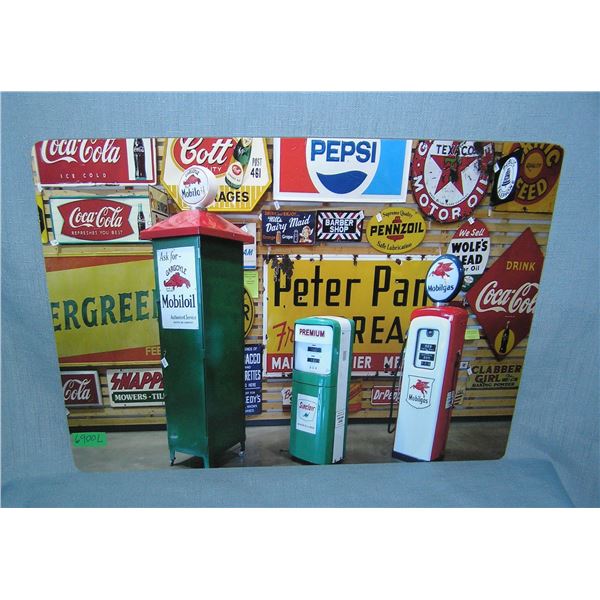 Gas and Oil company advertising promotions  retro style advertising sign