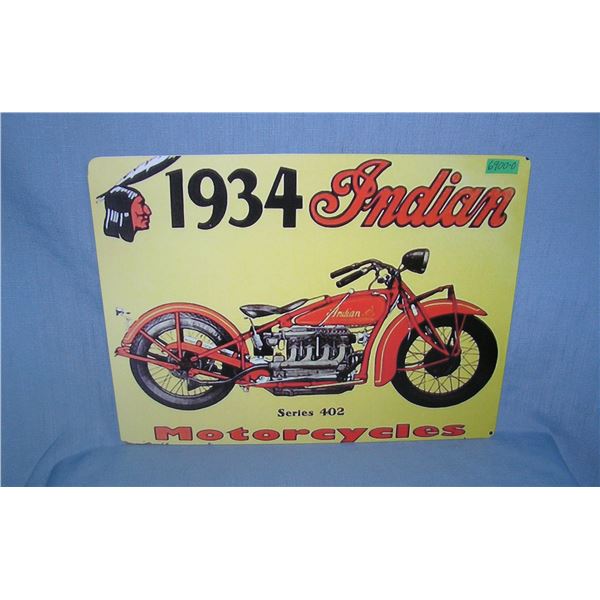 1934 Indian Motorcycles  retro style advertising sign