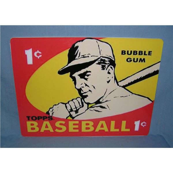Topps baseball cards and bubble gum  retro style advertising sign
