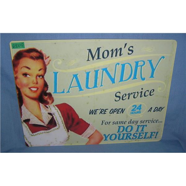 Mom's Laundry Service  retro style advertising sign