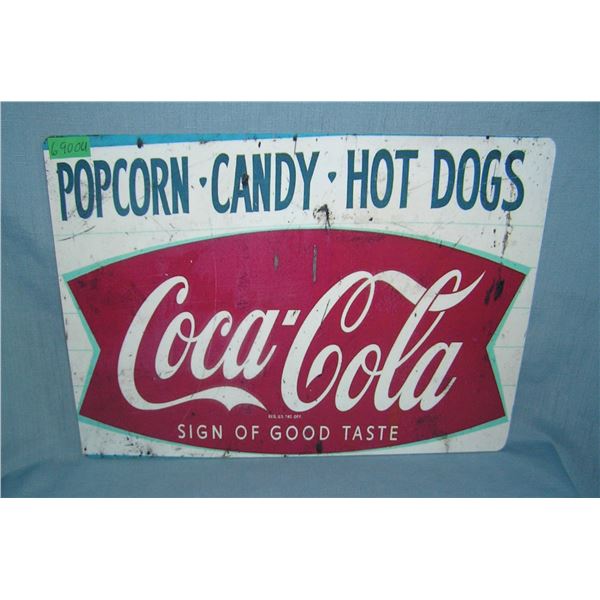Coca Cola Popcorn, Candy and Hot Dogs  retro style advertising sign
