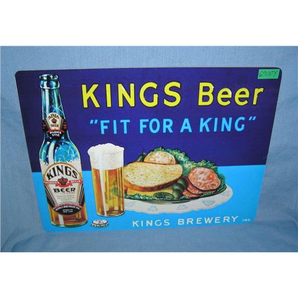 Kings Beer fit for a King  retro style advertising sign