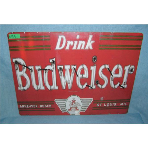 Drink Budweiser  retro style advertising sign