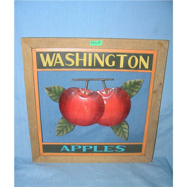 Washington Apples all metal and wood crate retro style wall sign