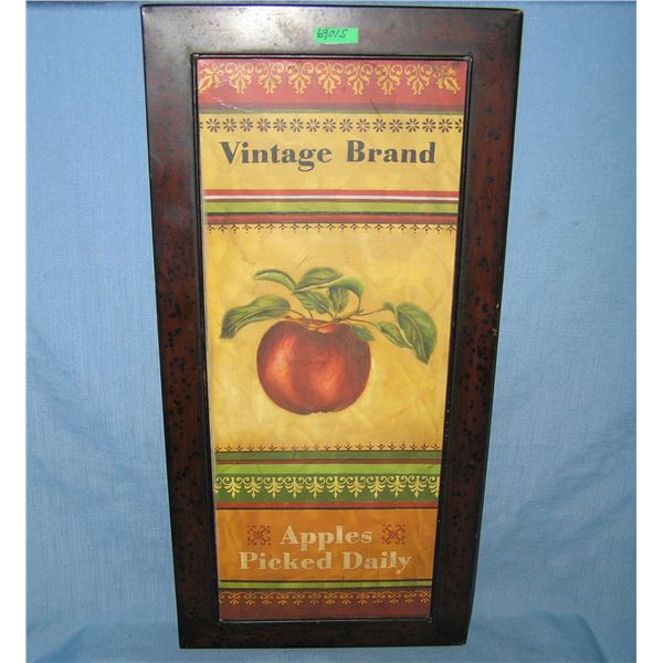 Vintage brand apples picked daily metal wall sign