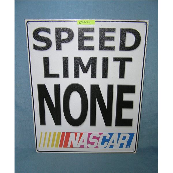 Nascar Speed Limit None display sign