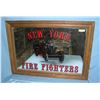 Image 1 : NY Fire fighers mirrored advertising framed display sign