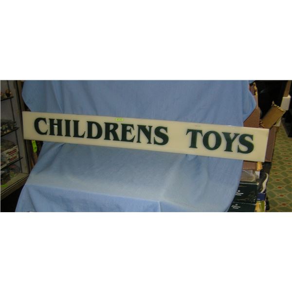 Childrens toys 6 by 48 store display sign