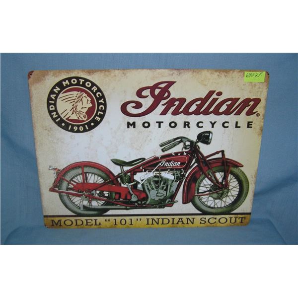 Indian Motorcycles model 101 Indian Scout  retro style advertising sign