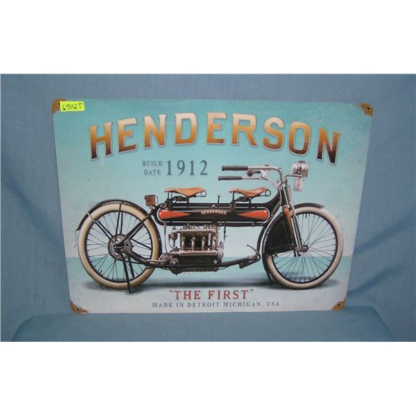 Henderson 1912 motorcycles  retro style advertising sign