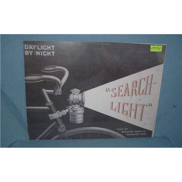 search light bicycle lantern  retro style advertising sign