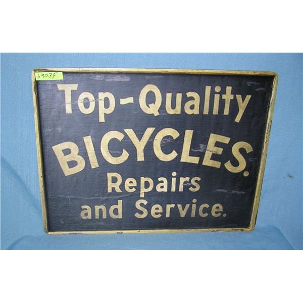 Top quality bicycle repairs and service  retro style advertising sign