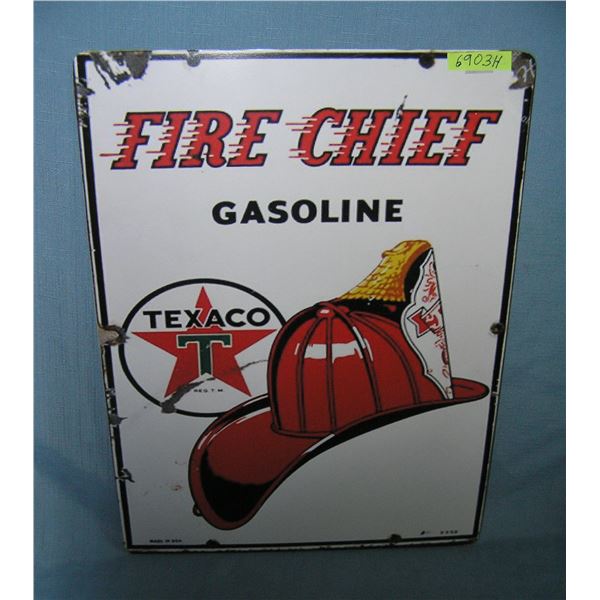 Texaco fire chief gasoline  retro style advertising sign