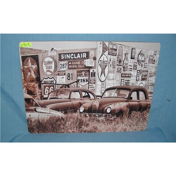 Automotive and advertising yard  retro style advertising sign