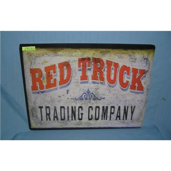 Red Truck trading company  retro style advertising sign