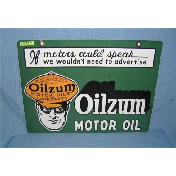 Oilzum motor oil  retro style advertising sign