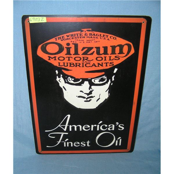 Oilzum America's finest oil  retro style advertising sign