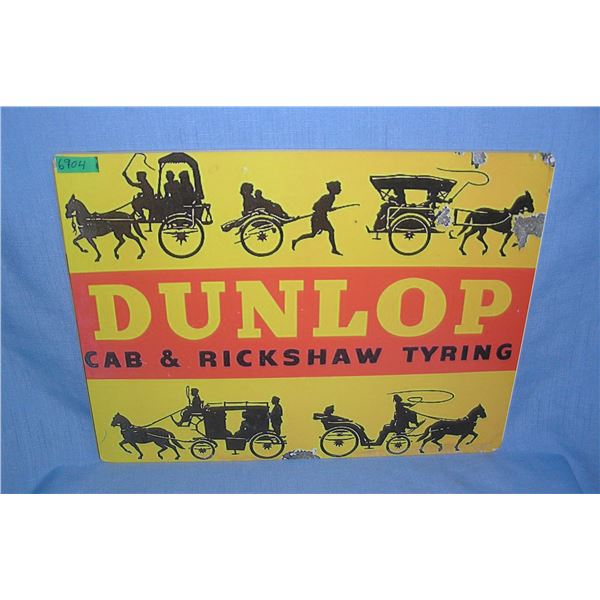 Dunlop Cab and Rickshaw Tyring  retro style advertising sign