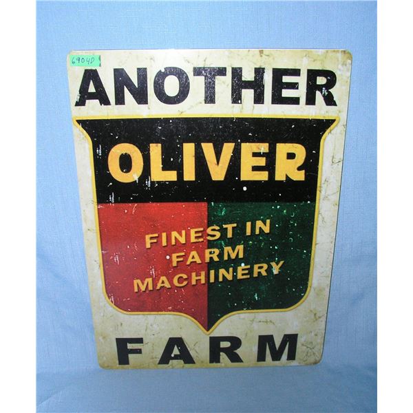 Another Oliver Finest in Farm Machinery  retro style advertising sign