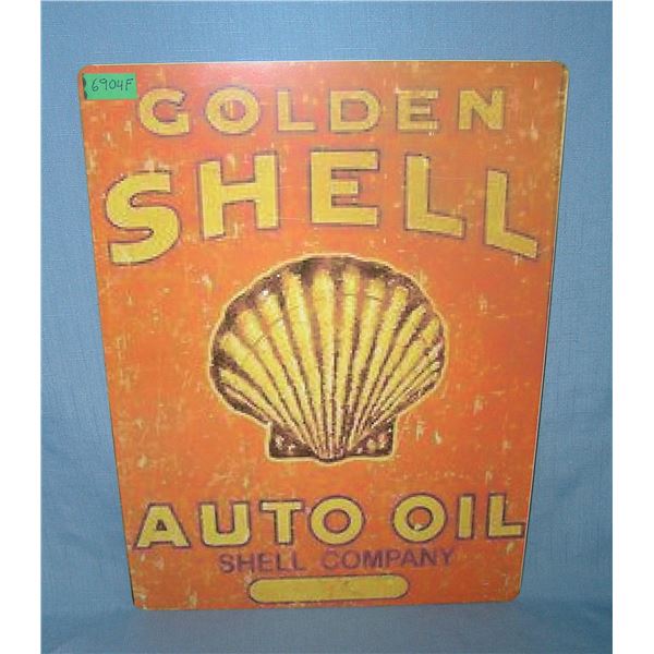Golden Shell Auto Oil  retro style advertising sign