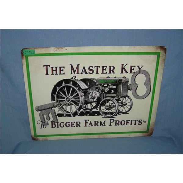 The master key farm tractor  retro style advertising sign