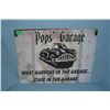 Image 1 : Pops garage what happens in the garage stays in the garage  retro style advertising sign