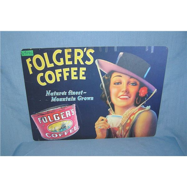 Folgers Coffee  retro style advertising sign