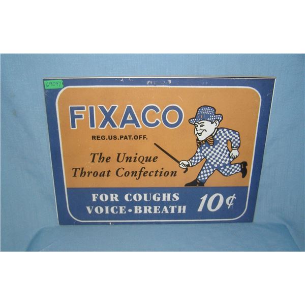 Fixaco Cough Drops  retro style advertising sign