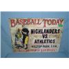Image 1 : Baseball Today Highlandes vs. the Althelics  retro style advertising sign