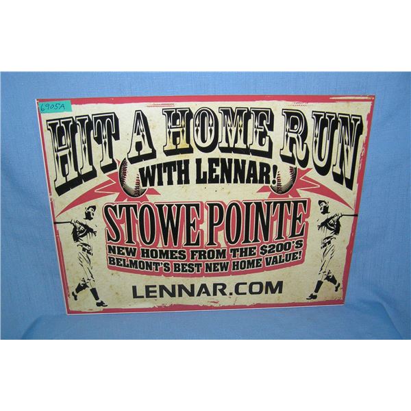 Hit a homerun with Lennar!  retro style advertising sign
