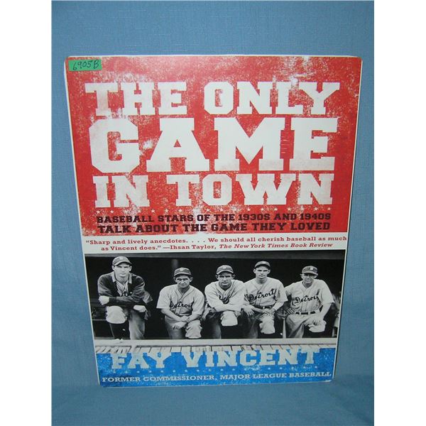 The only game in town baseball  retro style advertising sign