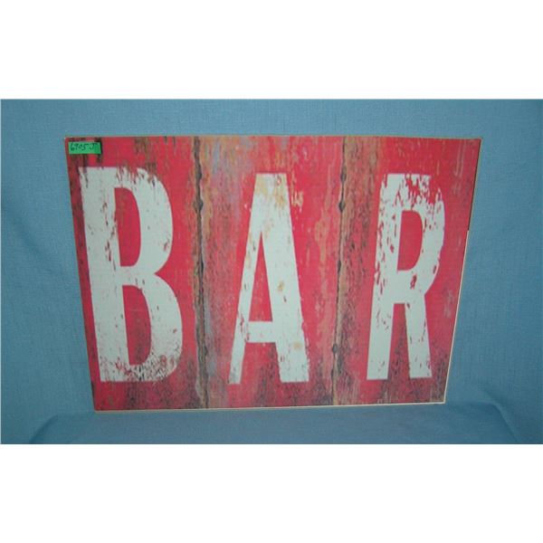 BAR  retro style advertising sign