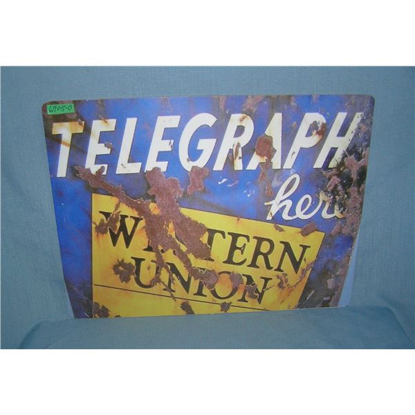 Western Union Telegraph here  retro style advertising sign