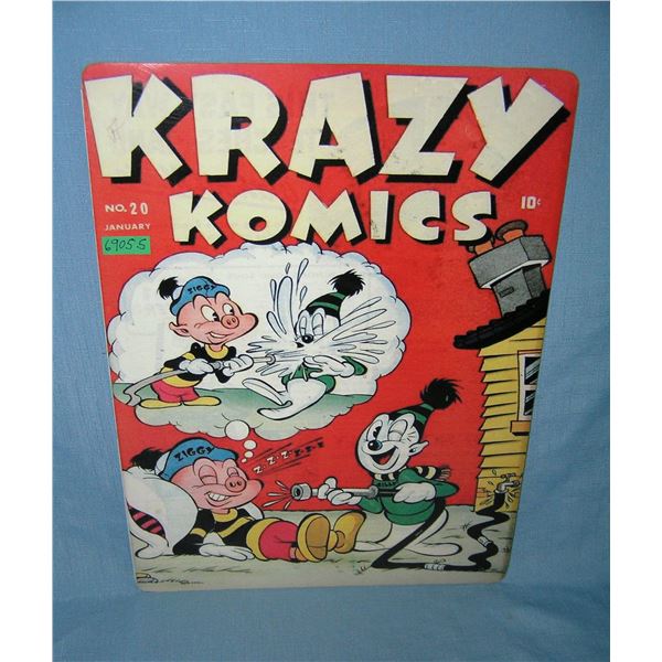 Crazy Comics  retro style advertising sign