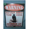 Image 1 : Warning never mind the dog beware of the Owner  retro style advertising sign