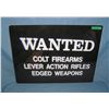 Image 1 : Wanted Colt Firearms Lever Action Rifles Edged Weapons  retro style advertising sign