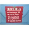 Image 1 : Beach Rules modern Display sign on hard board maroon sign