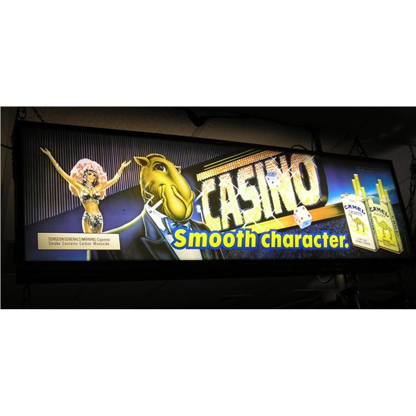 Vintage camel cigarettes casino smooth character double sided box sign winsdon cigarettes an reverse